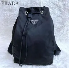 PRADA リュック 三角ロゴ テスート ナイロン ブラック 巾着型 白タグ