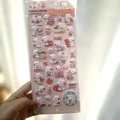 いちごうさぎのぷくぷくシール♡