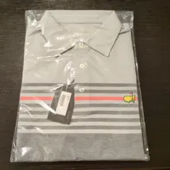 ゴルフMasters グレー ストライプ ポロシャツ L 半袖