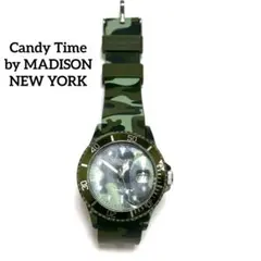 マディソンニューヨーク キャンディータイムサファリカラー 迷彩柄時計 ダイバー
