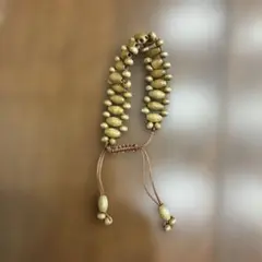 木製ビーズブレスレット 調整可能