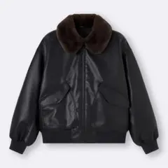 【Mサイズ】GU ウォームパデッドフライトジャケット ブラック