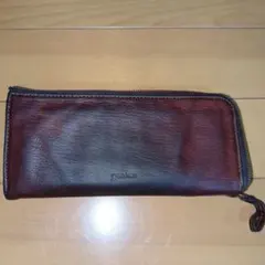 genten ダークブラウン レザー長財布