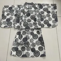 キッズ子供用かんたん浴衣110 女の子用　オシャレ　新品　ドット柄　2WAY