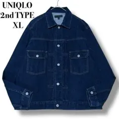 UNIQLO 2nd TYPE デニムジャケット Gジャン 濃紺 ユニクロ XL