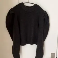 H &M クロップド丈　お袖ふんわりニット　グレー　1回着用