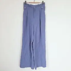 CYAN 寬管褲 薰衣草紫 腰部鈕扣 設計 尺寸38 M