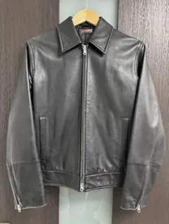 PRADA ブラックレザー シングルライダースジャケット