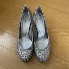 DIANA シルバー グリッター ハイヒール 24.0cm