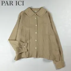 パーリッシィ 美品 丸襟 ビックカラー ワイドデザイン コットンリネンシャツのサムネイル