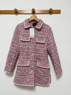 新品未使用！ピンク系ツイードテーラードジャケット　金ボタン