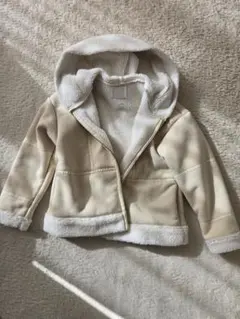 Socolla フード付きベージュフリースジャケット