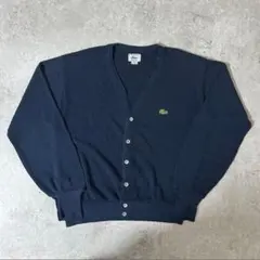 80s IZOD LACOSTE cardigan navy USA製