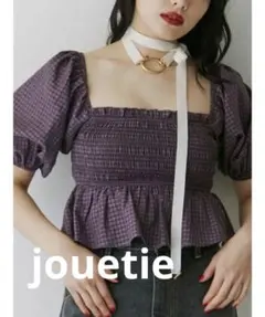 jouetie ジュエティ シャーリング2WAYブラウス ピンク チェック