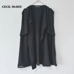 CECIL McBEEセシルマクビー　ジレ　ノースリーブ　羽織　ブラック　綺麗目