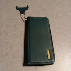 手帳型スマホケース ダークグリーン
