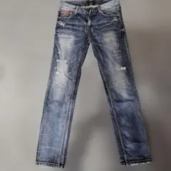 Top Rebel ダメージ加工 ストレートジーンズ 46