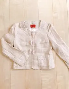 未使用　アプワイザーリッシェ リボン ツイードノーカラージャケット