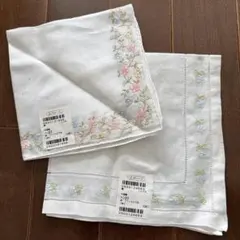 未使用　近沢レース　花柄　刺繍　ハンカチ2枚セット　Chikazawaのサムネイル