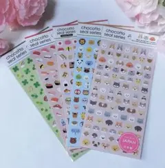 chocottoシール　ちょこっとシール　5種類セット　フード　動物　クローバー