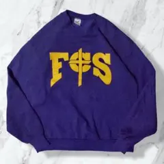 90s USA製 JERZEES ロゴプリントスウェット L 紫