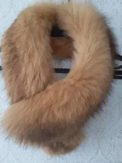 茶色系ファー マフラー 留め具付き