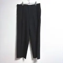 ✨日本製✨ スラックス パンツ 黒 ウール100％ センタープレス シンプル