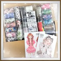 No.67コラージュ　人物ステッカー　海外マステ　PETテープおすそ分け