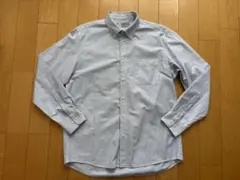 MUJIボタンダウンストライプシャツ「L」