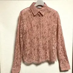 ZARA ☆ザラ優しいピンク レースシャツブラウスSサイズ長袖　美品‼︎