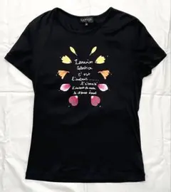 LANVIN COLLECTION ランバン Tシャツ 黒 花びら柄 38のサムネイル