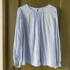 UNIQLO 水色M 長袖シャツ 後ろボタン付き