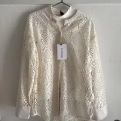 新品未使用JUTONAH アイボリー レース長袖シャツ