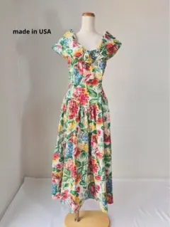 未使用Ray BEAMS 花柄 ロング シャツ ワンピース 半袖 - メルカリ