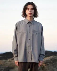 casper john ダブルポケットピンタックシャツ