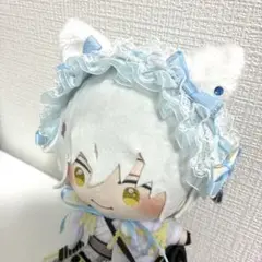 20cmぬいぐるみ用　ヘッドドレス　猫耳（水色）