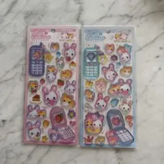 即発❣️ 平成はっぴーフォンステッカーズ フワフワらびちゃん 二種セット