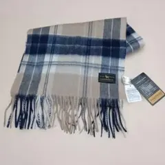 未使用タグ付き　マフラー　チエック柄　ウールカシミヤ混