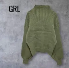 グレイル GRL ハイネックニットセーター【F】グリーン バルーン袖