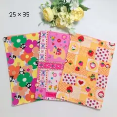25×35ランチョンマットクロス3枚セット 動物 花柄 レトロ 入園 入学②