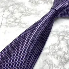 BVLGARI ブルガリ　ネクタイ　リバーシブル　パープル　ボルト　ソリッド