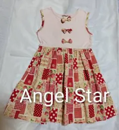 Angel Star いちご柄 パッチワーク風 ワンピース リボン付きのサムネイル