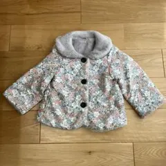 プティマイン　花柄フリース襟付きショートコート　サイズ110