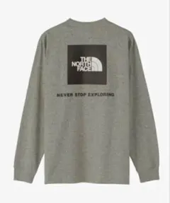 ノースフェイス★ ロングスリーブバックスクエアロゴティー★NT82333★グレー
