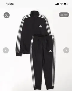 adidas ブラック ジャージ上下セット