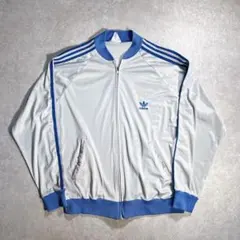 80s adidas ATP トラックジャケット ジャージ XL シルバー 青