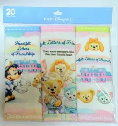 ダッフィー　ミニタオル３枚セット　ハートフェルトレターズオブフレンドシップ