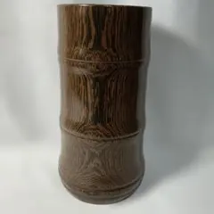 高級 花器 竹型 陶器製 花瓶（銅盤・落とし付き） 茶道具 生け花 華道具のサムネイル