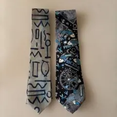 魚柄　ネクタイ　２本セット