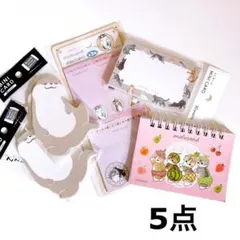 mofusand メモ帳 ふせん アニマル柄 ミニカード 5点 まとめ売り